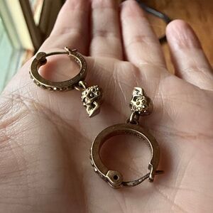 Alexander McQueen Skull Hoop Huggie Earrings